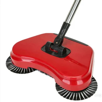 

Household Cleaning Machine Hand Push Automatic Sweeper Broom 360 Rotary Broom & Dustpan & Trash Bin Cleaner without Electricity