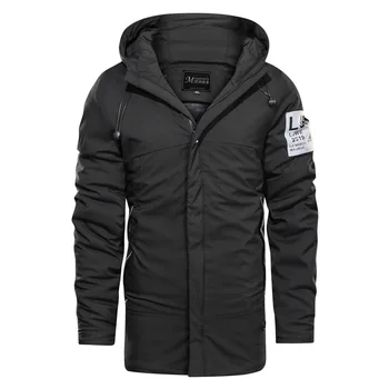 

XiaoYudian Parka Man Coats Thick Warm Winter Coat Men Hooded Casual Outdoor Male Down Jacket Printed Fashion Windbreaker Mens