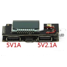 Dual USB Mobile Power Bank Charger 5V 2.1A 1A PCB Board Boost Step Up Module With LED Display for 18650 Battery DIY Electronics