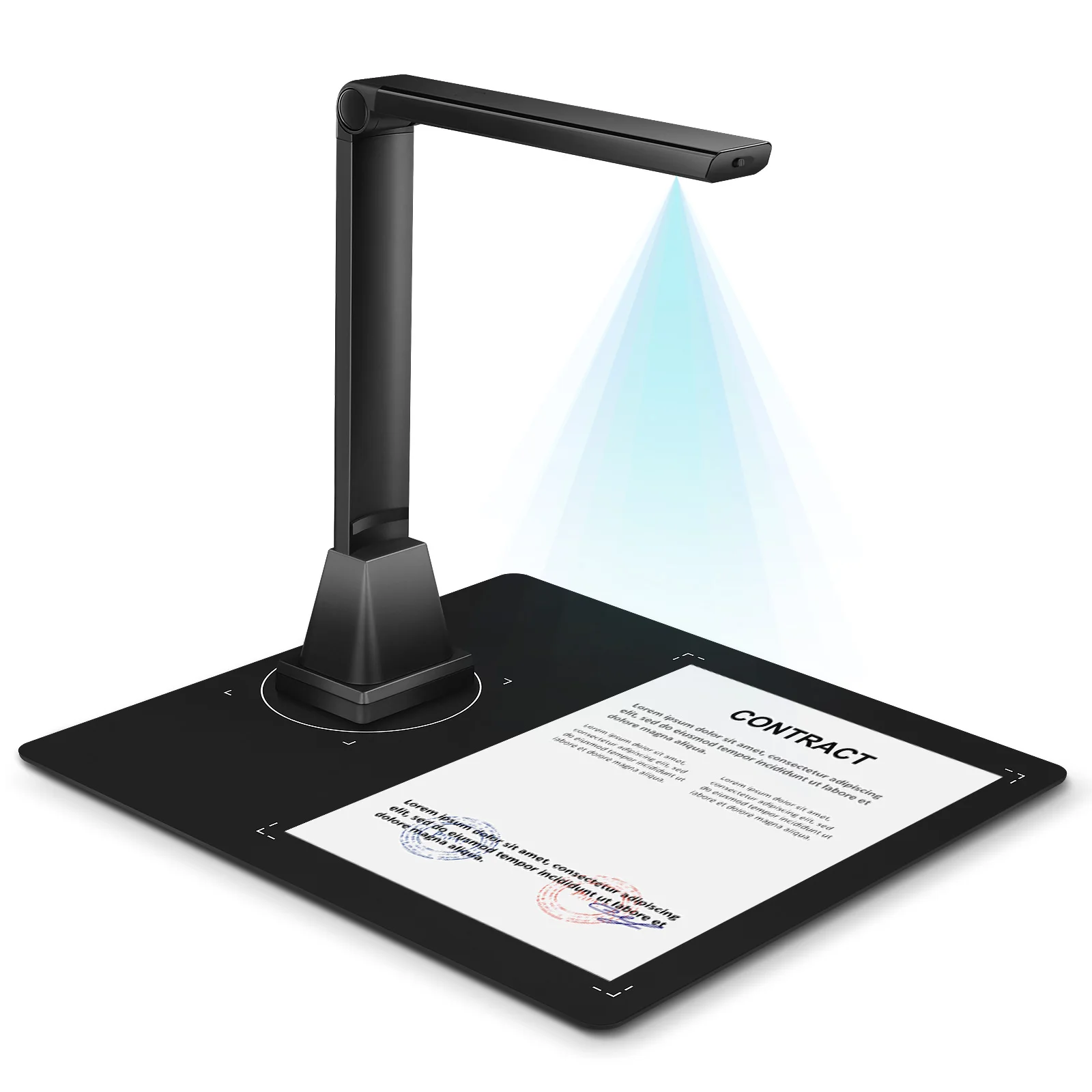 High speed portable document scanner, 5 megapixel HD camera with OCR