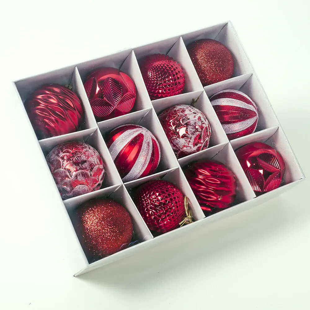 12 шт. украшения для рождественской елки шар 3 см безделушка висячие украшения для рождественской вечеринки украшения для дома рождественские украшения - Цвет: Красный