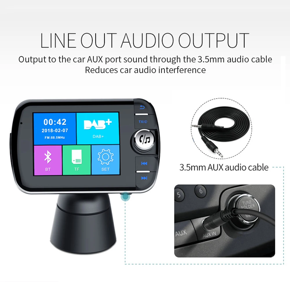 DAB004 Автомобильный Bluetooth музыкальный плеер DAB цифровой радио умный mp3 FM передатчик