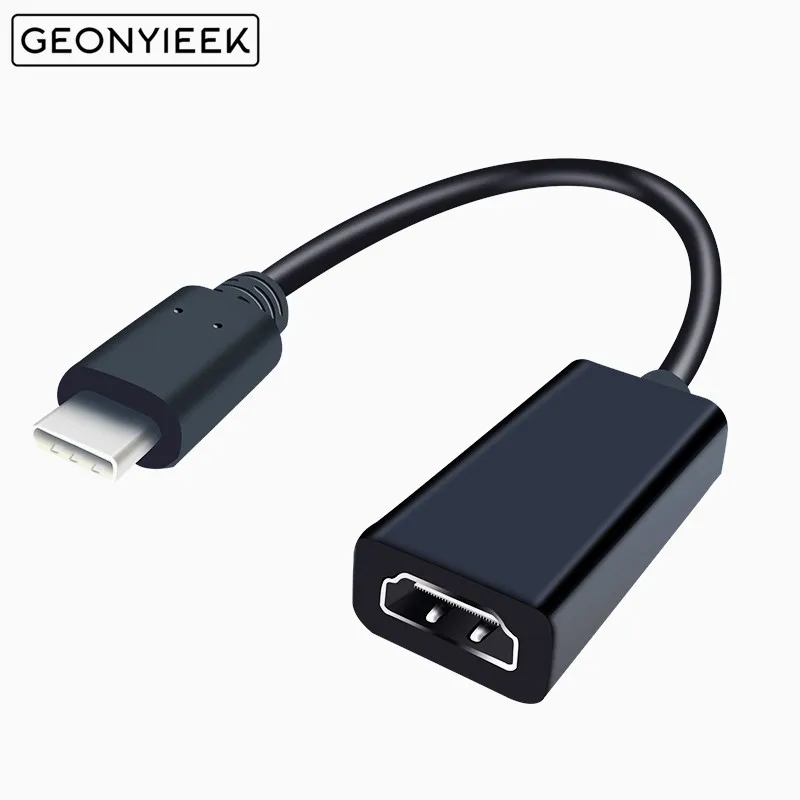 4K * 2K типа C на HDMI совместимых переходник с внутренней резьбой конвертер USB-C кабель