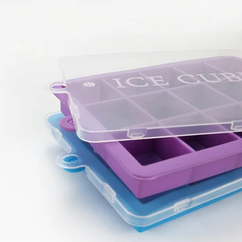 

15 Grids Ice Cube Mold Silicone Whiskey Lid Cover Small Candy Bar Mold Ice Cube Making Box Kitchen Tools