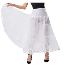 Elegante falda de las señoras del verano longitud del tobillo blanca Falda larga plisada enagua boda fiesta enagua delgada falda de tul
