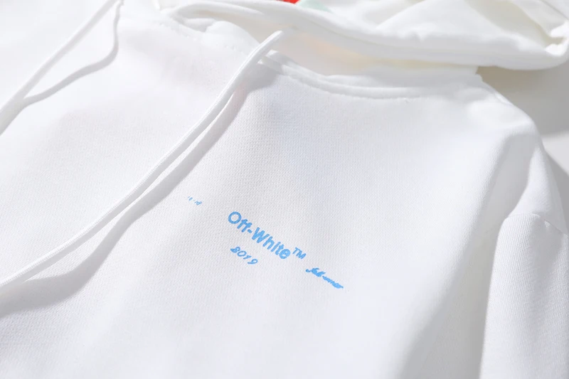 Градиентная стрелка 19ss Off-White OW мужские/женские модели для влюбленных осенне-зимняя повседневная хлопковая толстовка худи свободный жакет с капюшоном