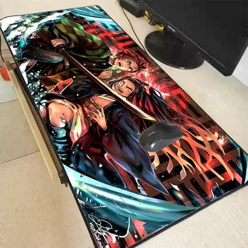 

XGZ Anime Demon Slayer Kimetsu No Yaiba Lock Edge Large Mouse Pad Waterproof Game Desk Mousepad Keyboard Mat for CSGO Dota LOL