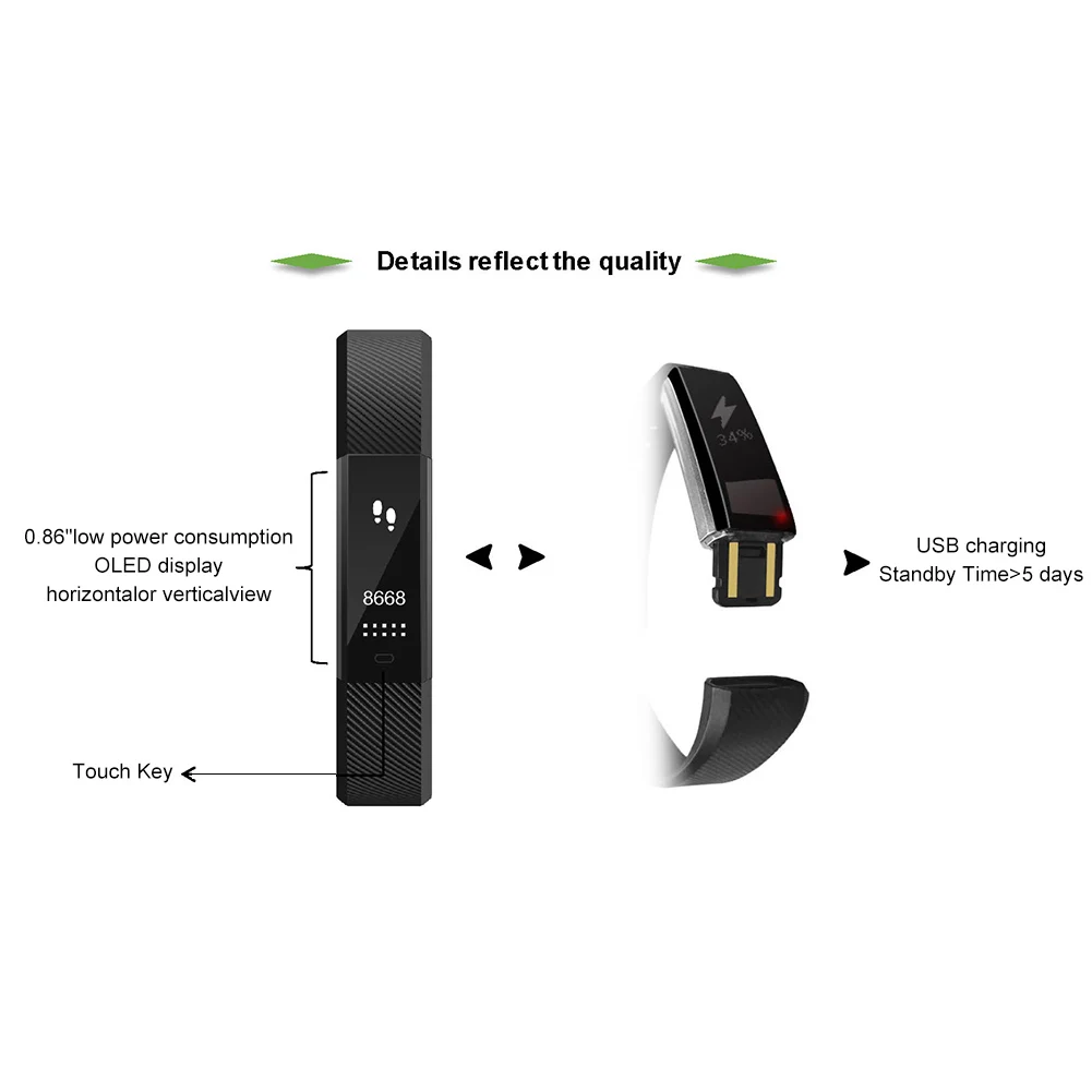 Горячая ID115U Bluetooth напоминание о звонке Браслет Шагомер умный Браслет для Android iOS