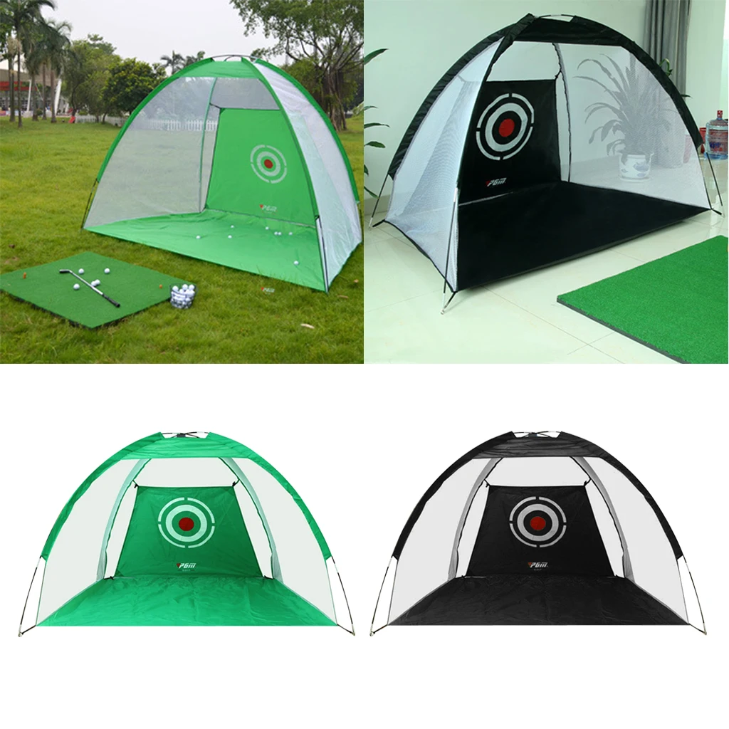 Children Golf Practice Set Putting Mat Chipping Net Carry Bag Included Green