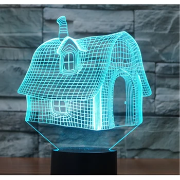 

3D Led Bedside Night Light Shape House Usb Table Lamp 7 Color Change Home Decoration For Bedroom Sleep Lighting Fixture Gifts
