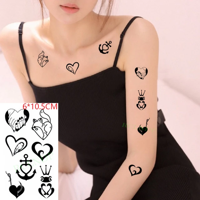 Waterproof Temporary Tattoo Sticker Shake Hands Love Cat Frog