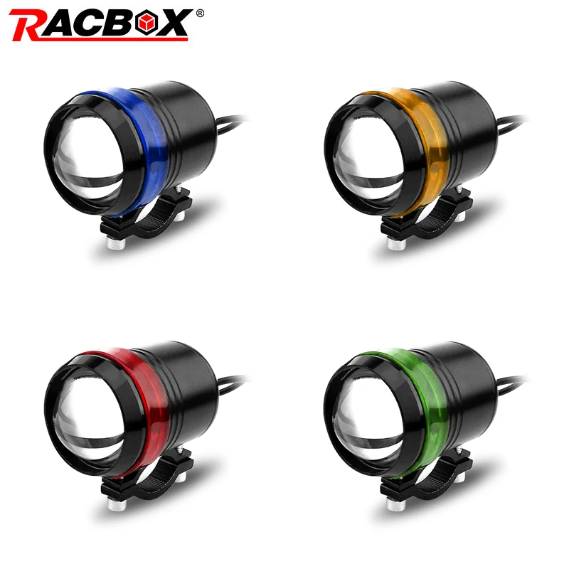 

30W U2 Angel Eye U3 Motorcycle LED Headlight Hi/Lo beam Black shell Aluminum 6500K White Spot Lamp Fog Driving lamp 12V 4 colors