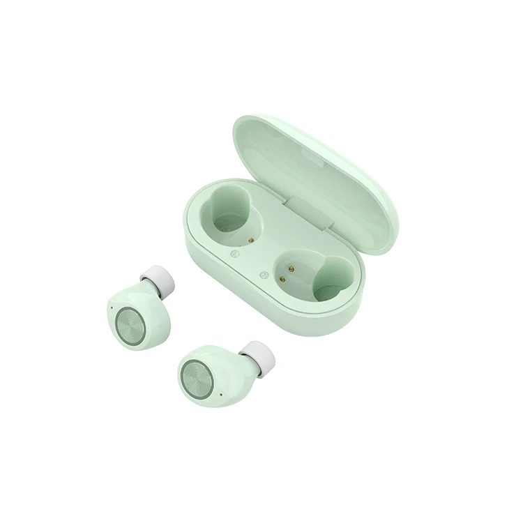 green TWS Bluetooth наушники мини беспроводные наушники IPX5 водонепроницаемые спортивные стерео наушники с микрофоном для телефона Xiaomi - Цвет: green