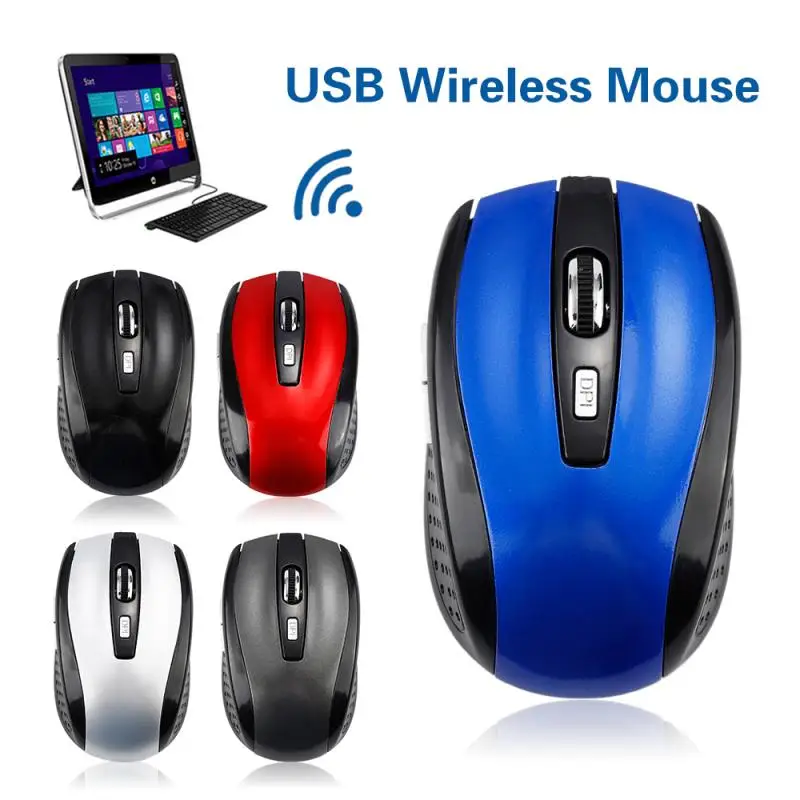 2.4G Wireless 1200/1600DPI Cordless Optical Mouse USB Interface for PC Laptop 