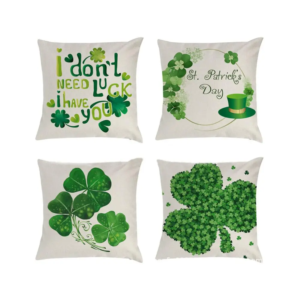 

European Style Car Sofa Bed Cushion Decor / St. Patrick's Day Pillowcase / Cotton And Linen Material / Not Contain Pillow Core