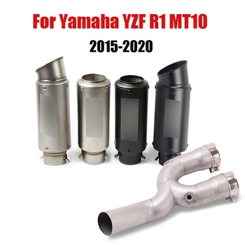 

Slip On MT10 Exhaust System Pipe Middle Link Pipe Escape Muffler End Tips 51mm Slip Under The Seat For Yamaha YZF R1 2015-2020