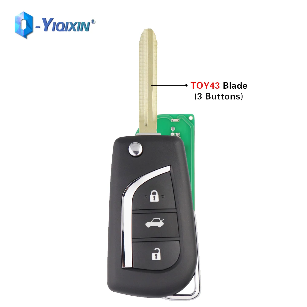 YIQIXIN 315Mhz Smart Control 3 Buttons Key For Toyota Corolla RAV4 Levin Camry Reiz  Vios Hilux Yaris 4D68 Chip Auto Folding Fob yiqixin remote car key with 4d67 4d68 4c chip for toyota camry lexus land cruser 120 prado corolla 2 3 buttons 315mhz 433mhz fob