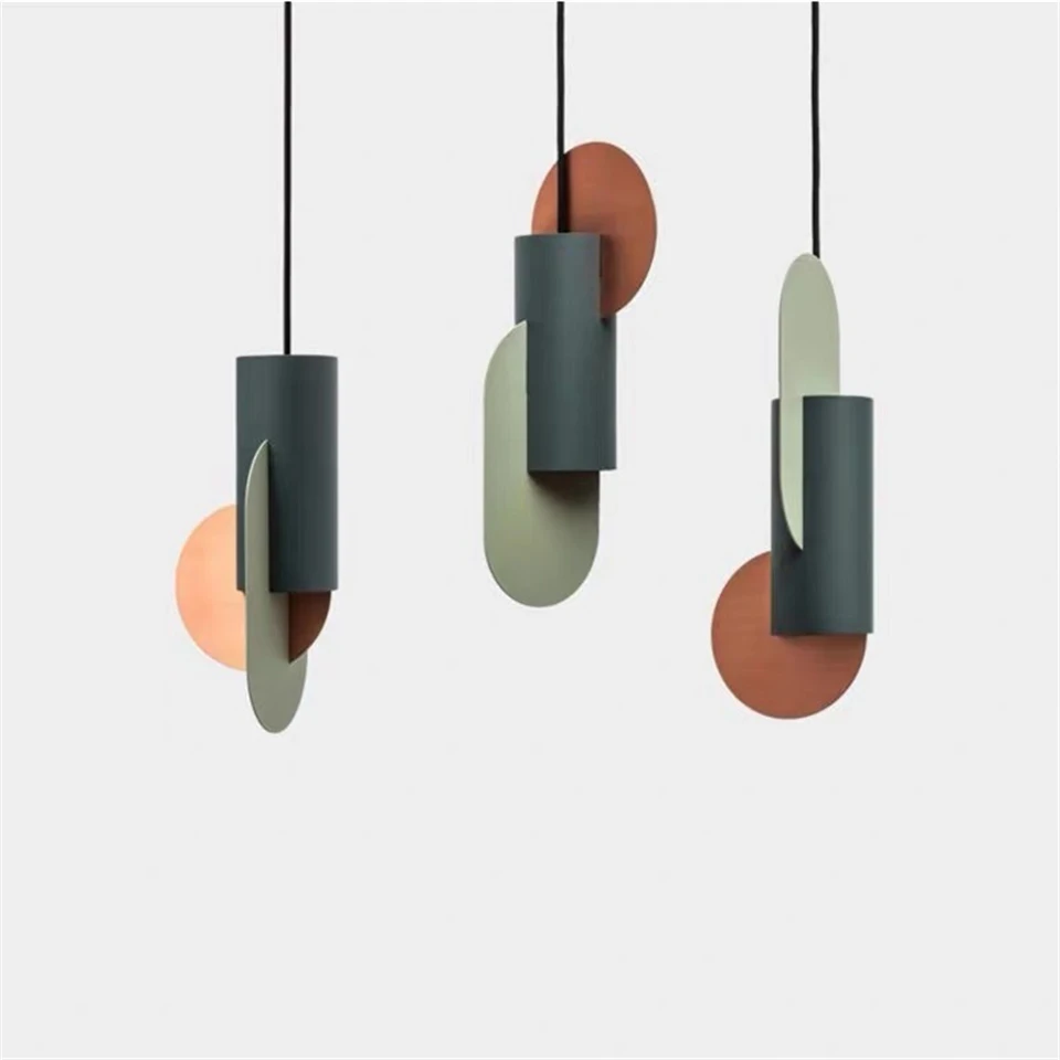 

Postmodern LED Pendant Light Single Head Green Cylindrical Hanging Lamp Bedroom Kitchen Suspension Lighting Home Decor Luminaire