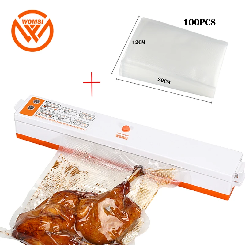 

Food Vacuum Sealer Packaging Machine With 15pcs Bags Free Vacuum Food Sealing Machine Vacuum Sealer Packer 12*20CM 100PCS