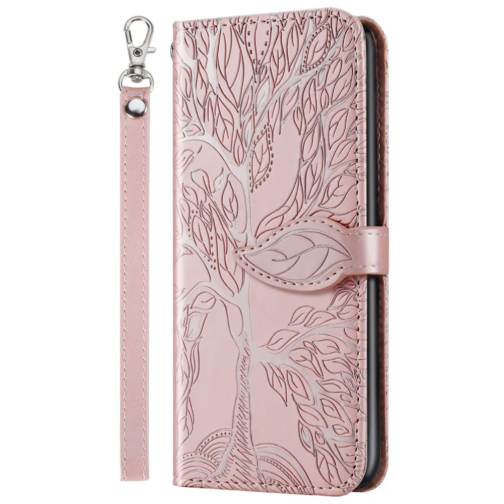 samsung silicone 3D LifeTree Leather Case For Samsung Galaxy S8 S9 S10 Plus S20 FE S10e Flip Wallet Coque For Note 8 9 10 20 Pro Ultra M51 Funda kawaii samsung cases