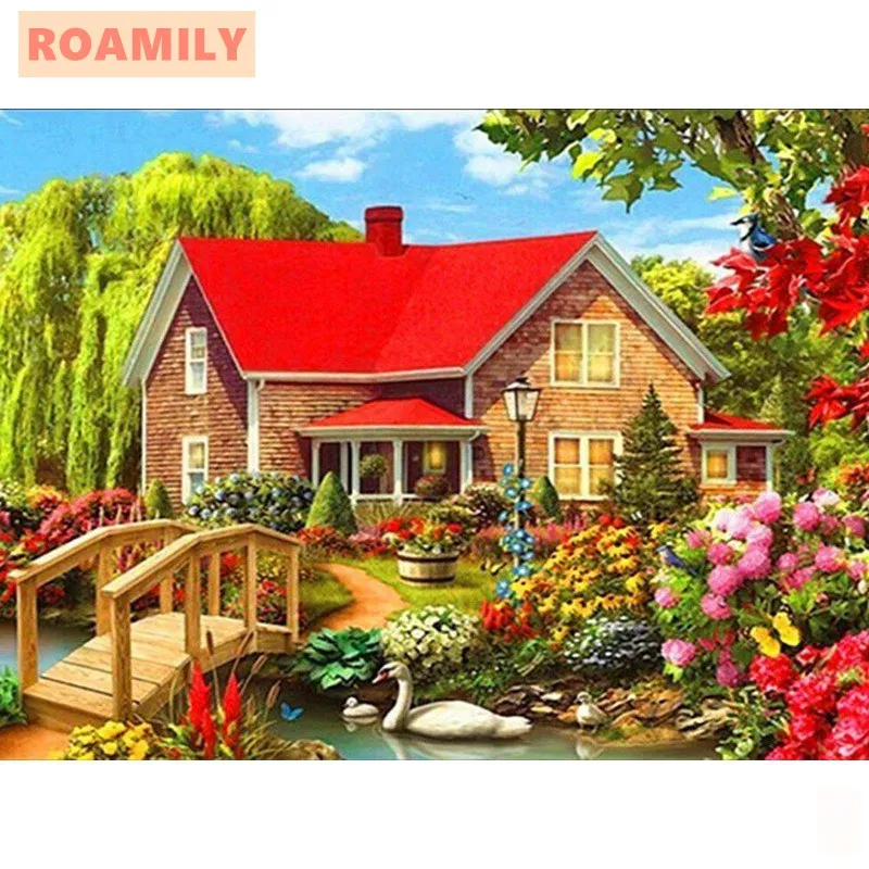 

ROAMILY,New Arrival Full Square/Round Diamond Embroidery Landscape,Diamond Painting,Picture Beading,Room Decoration Painting