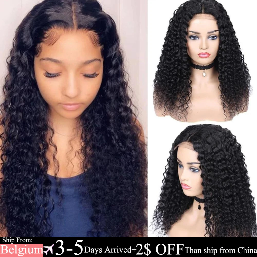 Wig Human-Hair-Wigs Lace Closure Curly Lace-Front Natural Bleached Brazilian with Preplucked
