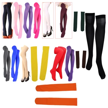 

Pair of Fresh-colored Fashionable Simple Design Solid Color Overknee Stockings For Women
