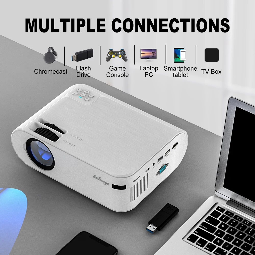 Newest UNIC UC46 LCD Mini Pico Projector Full HD 1080P Home Theater 1200Lumens 2.4G WIFI HDMI AV USB SD IR Portable Projetor