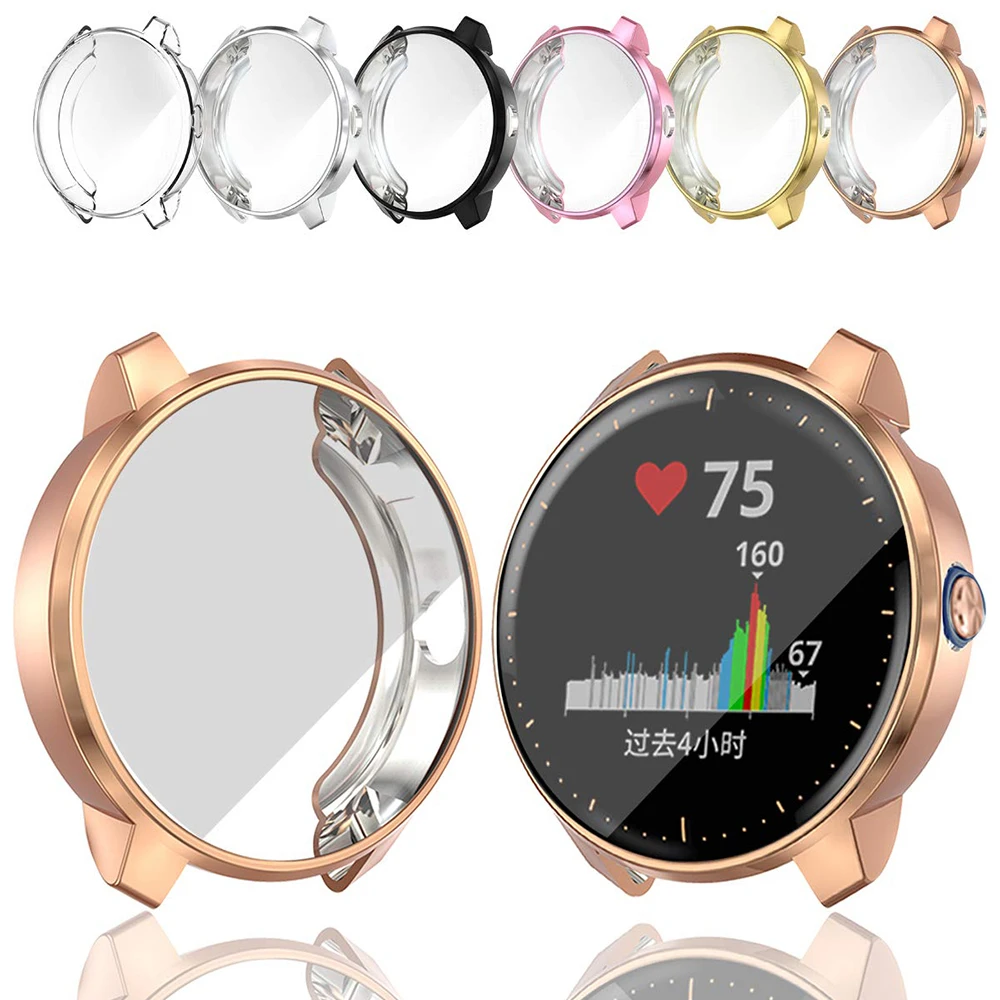 Силиконовый корпус ТПУ чехол для часов Garmin vivoactive 3 музыка Гальванизированный