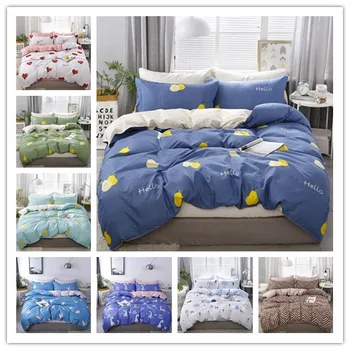 

Brief Animals And Fruits Spread Printed Bedding Set Twin Full Queen Size Duvet Cover with pillowcase 3pcs For Kids Teens Adults