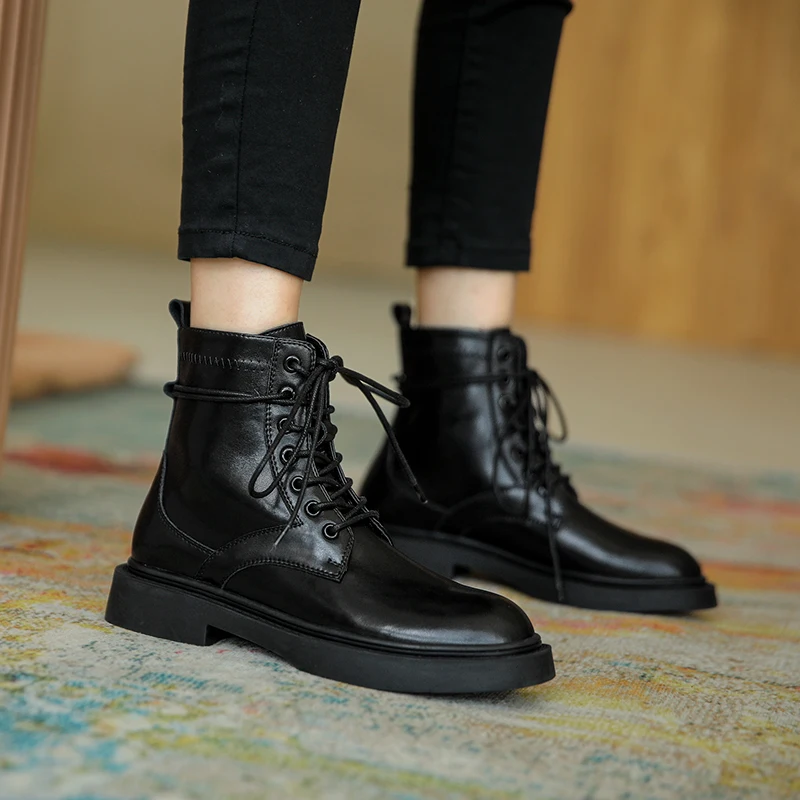

Women Ankle Boots Cross Strap Round Toe Winter Shoes Woman Fashion Warm Short Boot Office Lady Footwear Size 35-39