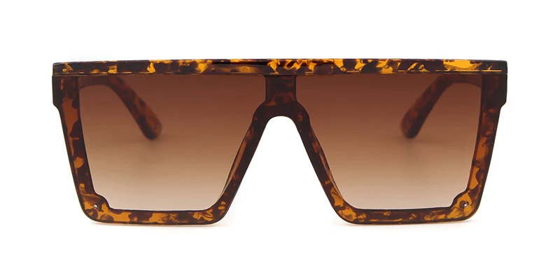 WHO CUTIE, черные цельные Защитные солнцезащитные очки для женщин и мужчин, фирменный дизайн, квадратная оправа, плоский верх, крутые мужские солнцезащитные очки, оттенки OM768 - Цвет линз: C4 tortoise shell