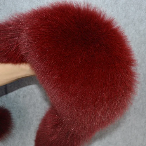 wine red Женский жилет из натурального Лисьего меха, зимний теплый качественный жилет из натурального Лисьего меха, Модный женский жилет из натурального мягкого натурального Лисьего меха - Цвет: wine red