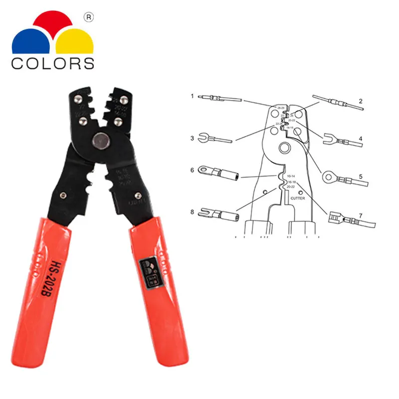 

HS-202B Snap Ring Terminals Crimpper Mini Pliers Wires Terminals Crimpper Multi Functional Crimping Tool For Household Tool