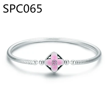 

(No Box) SPC4 Popcorn Chain Bracelet for Beads Signature Engrave Brand Stelring Silver Jewelry Fit for Original Silver Charm DZ