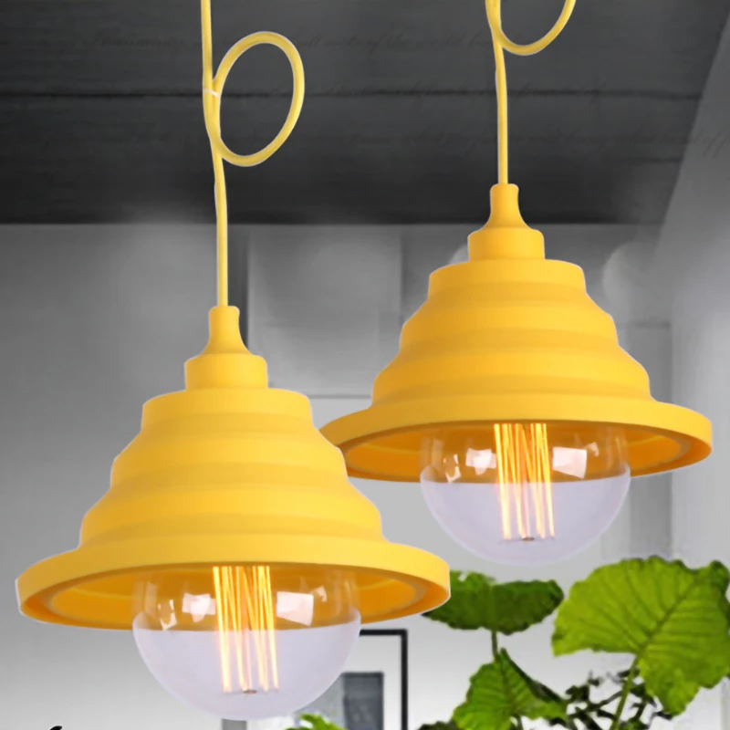 

Nordic Creativity Silicone lampshade 5W E27 LED chandelier light indoor bedroom bedside living room lighting fixture loft aisle