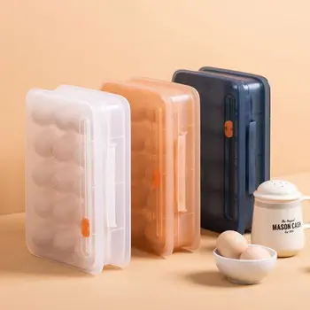 

Egg Storage Box Kitchen Fresh-keeping Stackable Storage Box With Lid Household Plastic Egg Rack Light Flesh Color 2020