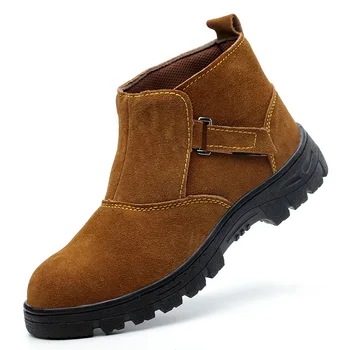 

men large size casual welding safety boots ankle work boot steel toe covers shoes platform soft leather worker shoe seguridad
