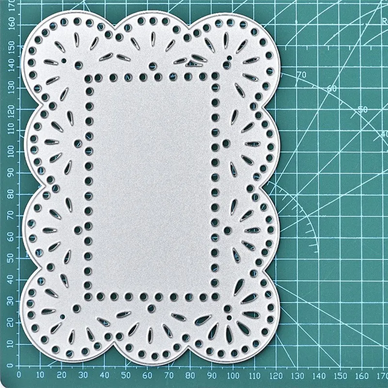 

Eastshape Lace Frame Metal Cutting Dies Rectangle Background for DIY Scrapbooking Craft Card Embossing Die Cut Template Stencil