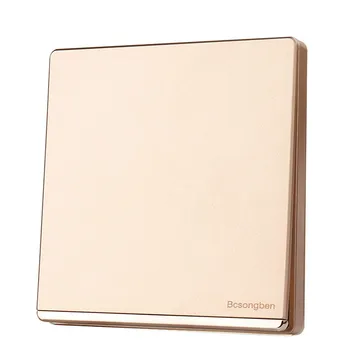

Home switch push button light switch wall champagne gold Luxury large panel 1 Gang 2 Way Switch AC 110-250V J3-1K2