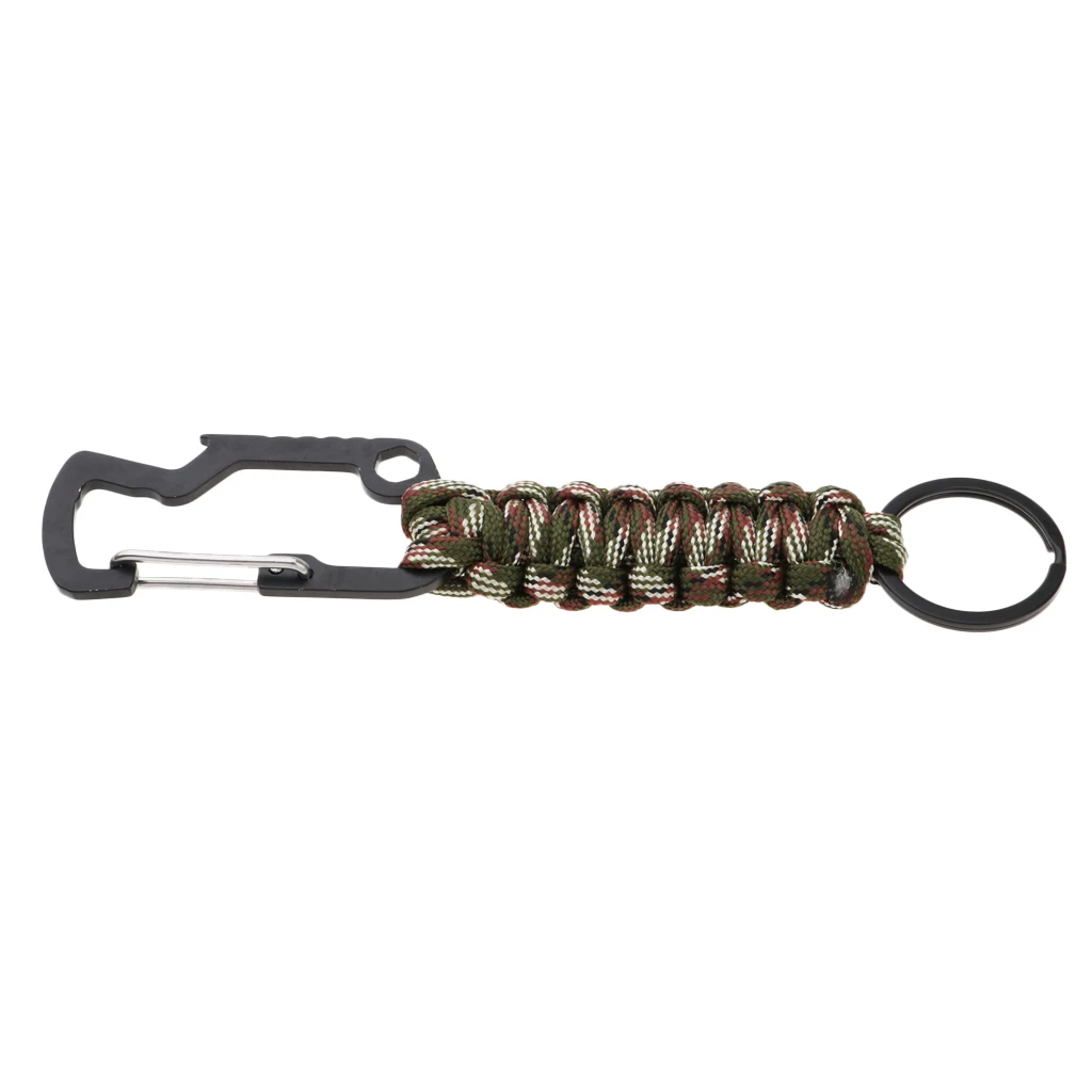 Army Green Camo Цинковый сплав Паракорд выживания брелок ремешок крюк многофункциональные инструменты рюкзак аксессуары - Цвет: Army Green Camo