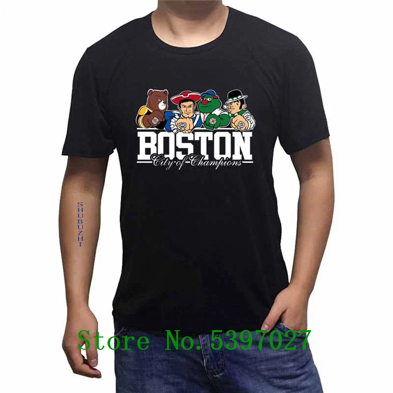 Men t-shirt City For New England Celtics Bruins Red Sox Patriots T-shirt cotton brand T SHIRT Men's Comic Cartoon
