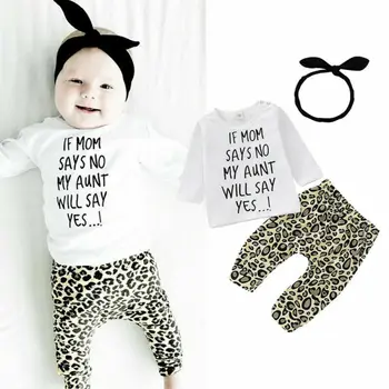 

Pudcoco USPS Fast Shipping 0-24M Newborn Girl Clothes Set Long Sleeve Tops+Leopard Pants+Headband Clothes Baby Girl Outfits