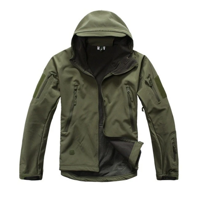 US $32.36 Army Green Men's Military Training Jackets Outdoor Windproof Softshell Hooded Tactical Jacket