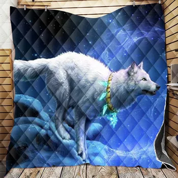 

Personalized Sofa Cushion Yoga Mat Blanket Air Conditioner Is Thickened Plush 3d Digital Printed Blanket Wolf for Beds Winter Wa