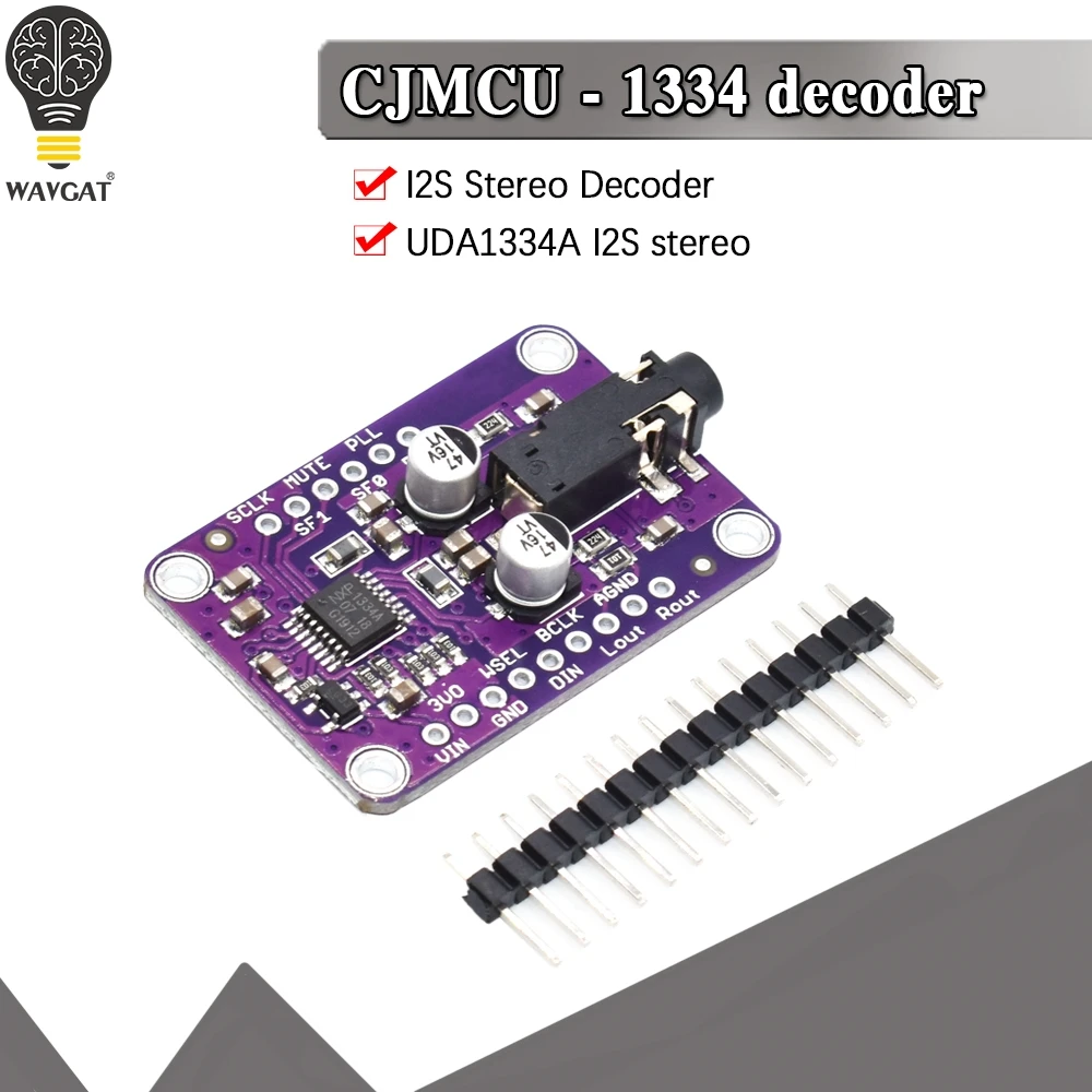Cjmcu-1334 Bordo Stereo Del Modulo Del Decodificatore Dell'Audio Dac Di Uda1334A I2S Dac Per Arduino 3.3V - 5V