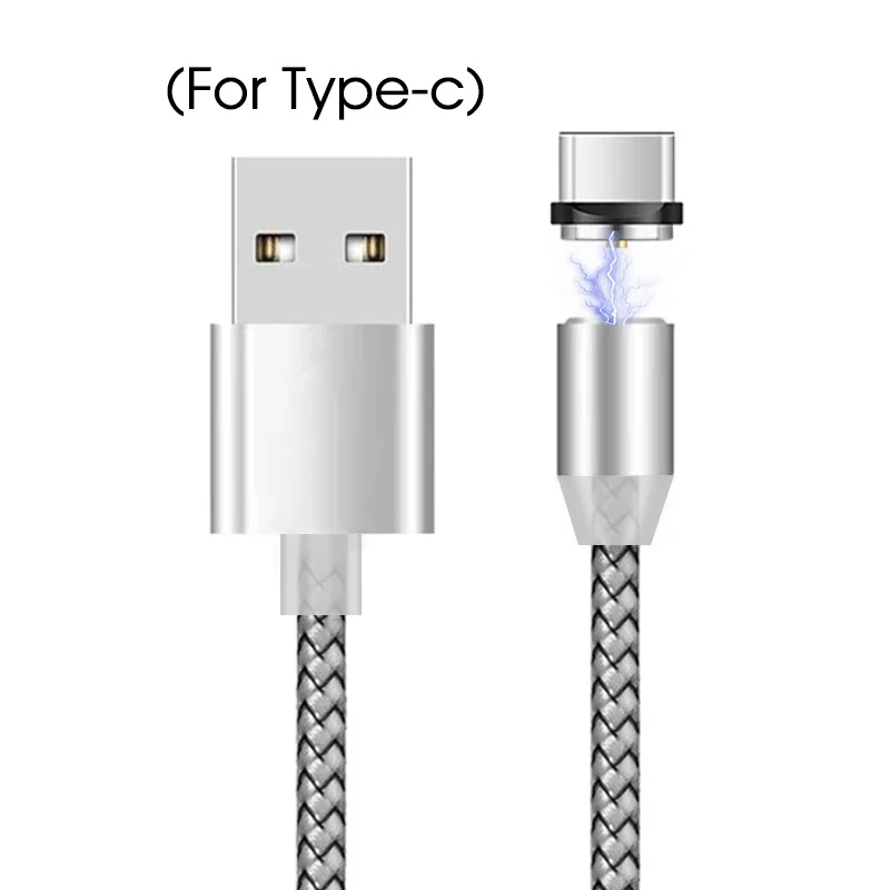 Магнитный кабель Micro USB type-C для samsung для iOS кабель быстрой зарядки шнур Magne touch Charge type C USBC 1 м 2 м провод - Цвет: white-TypeC