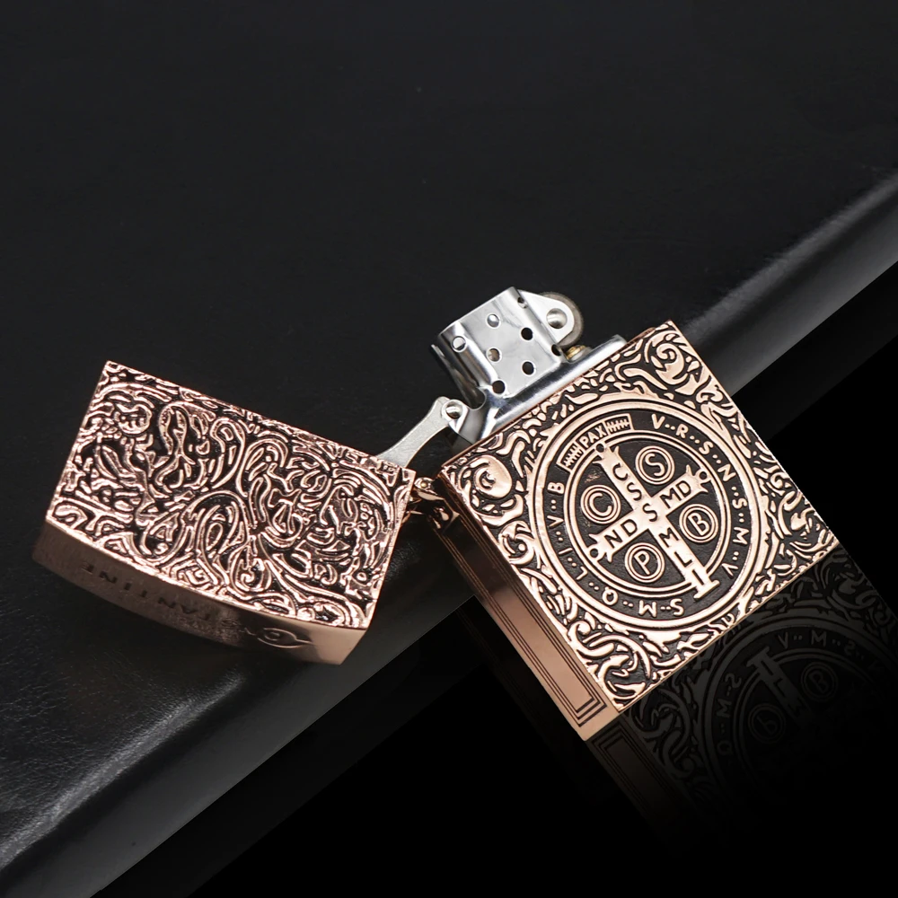 Brown Винтажная керосиновая Зажигалка Zorro, латунная металлическая медная Зажигалка для сигарет, керосиновые зажигалки, аксессуары для курения, подарки - Цвет: Brown