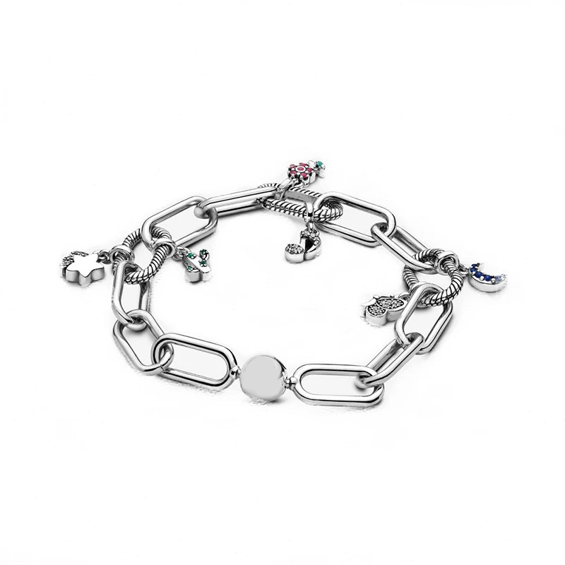 

Pan Me Link Bracelet 100% 925 Sterling Silver Pan Me Link Bracelet Fit European Original Charms Diy Jewelry