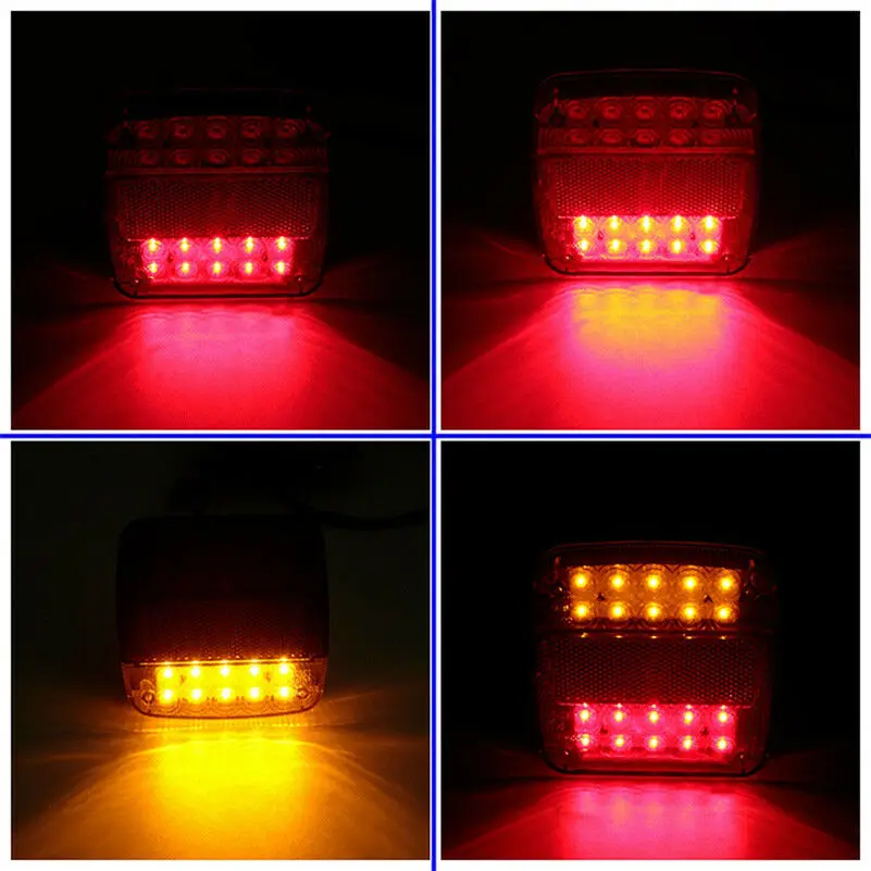 2 шт. 26LED прицеп Грузовик Караван задний светильник указатель поворота Стоп-сигнал номерной знак светильник задний красный/янтарный/белый